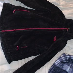 Pink/ black north face jacket size medium